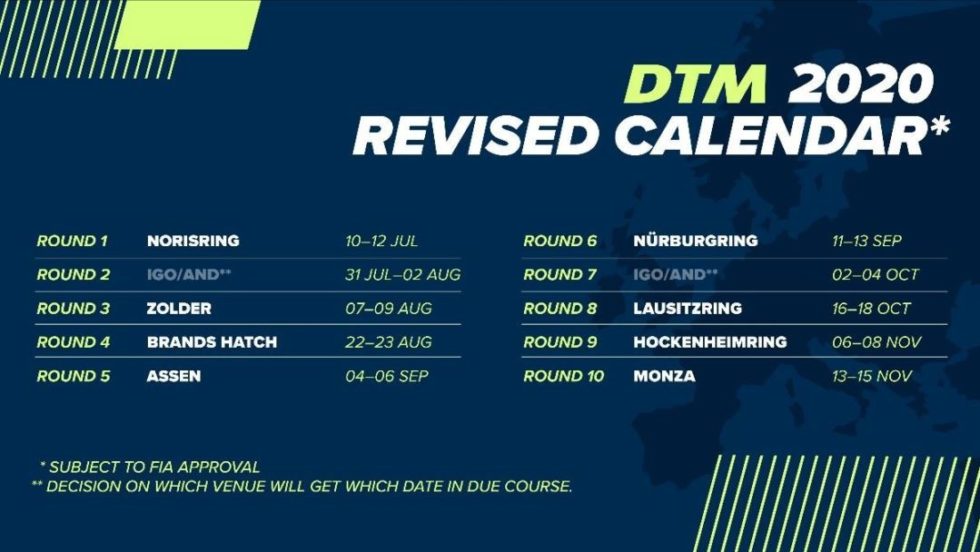 DTM announces restructured 2020 calendar | START '84 Autosportmagazine