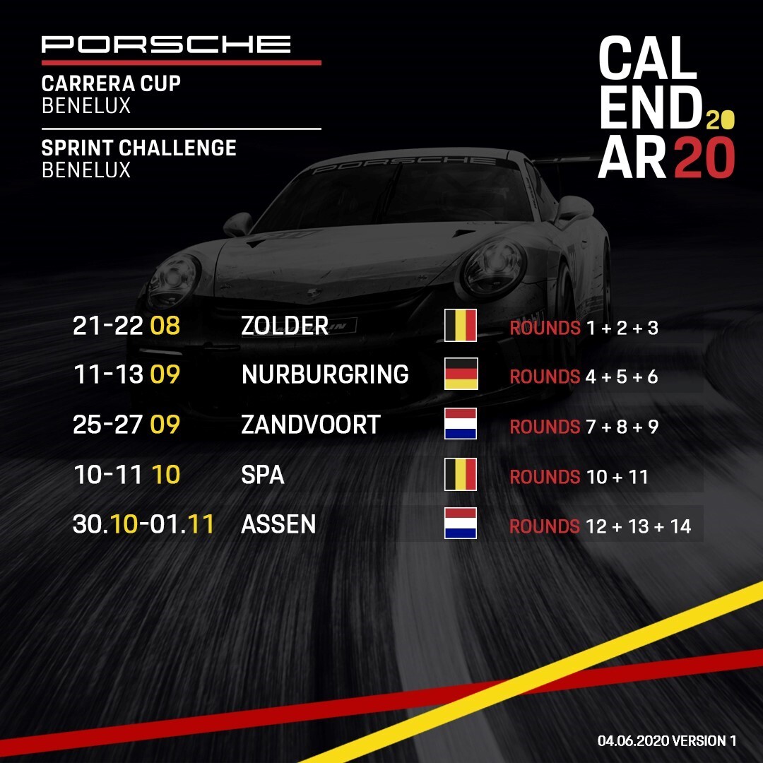 Een nieuwe gemeenschappelijke kalender voor de Porsche Carrera Cup